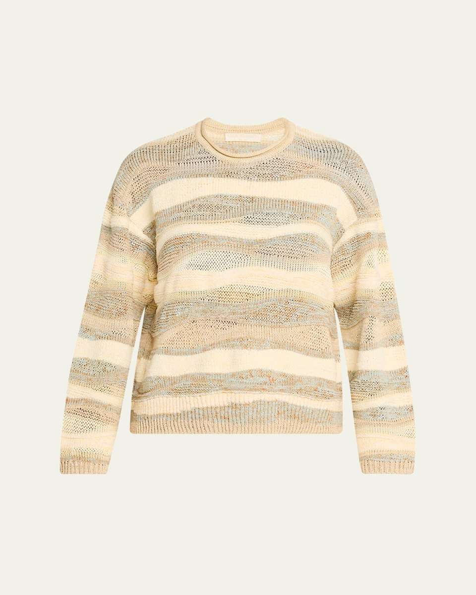 Francie Striped Crewneck Cotton Knit Sweat